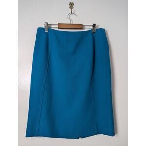 Nordstrom Halogen Pencil Skirt Turquoise Size 10 Lined Stretch Business Career